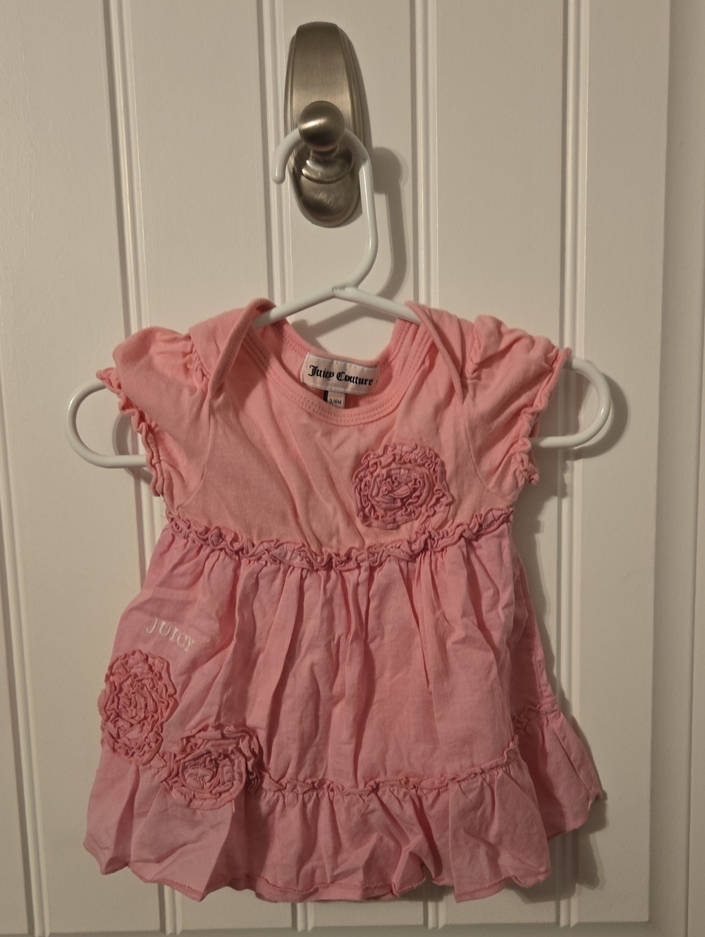 Juicy Couture Pastel Pink Floral Ruffle Dress